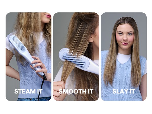Amazon.com : Wavytalk Pro Steam Hair Straightener Brush, Steamline