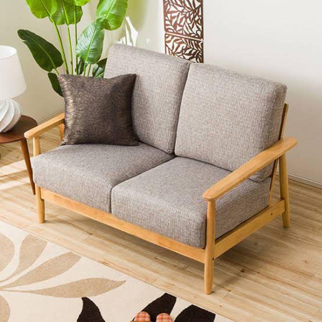 【ひなた】ニトリ　2人用布張りソファ(マイスBE/LBR) 幅127cm]布張り2人用ソファ(マイス) 【配送員設置】 【5年保証