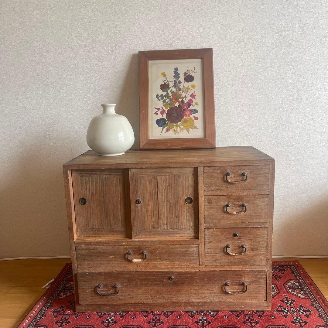 m*a様 昭和レトロ 古道具　水屋箪笥 引き戸付き 収納箪笥 小引き出し　アンテ m*a様 昭和レトロ 古道具 水屋箪笥 引き戸付き 収納箪笥 小引き出し