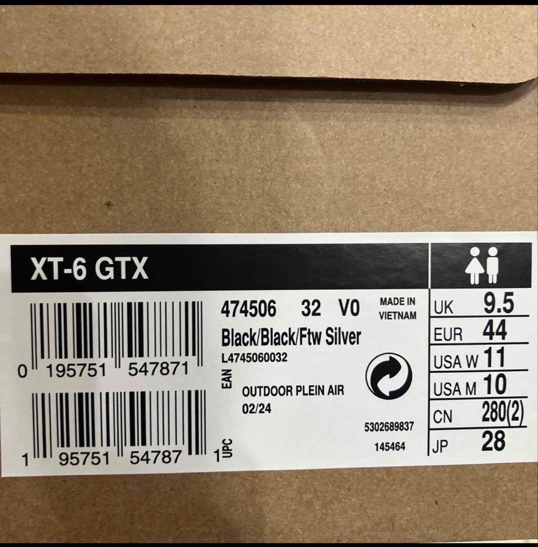 靴 Salomon XT6 GTX GORE-TEX BLACK 28.0cm