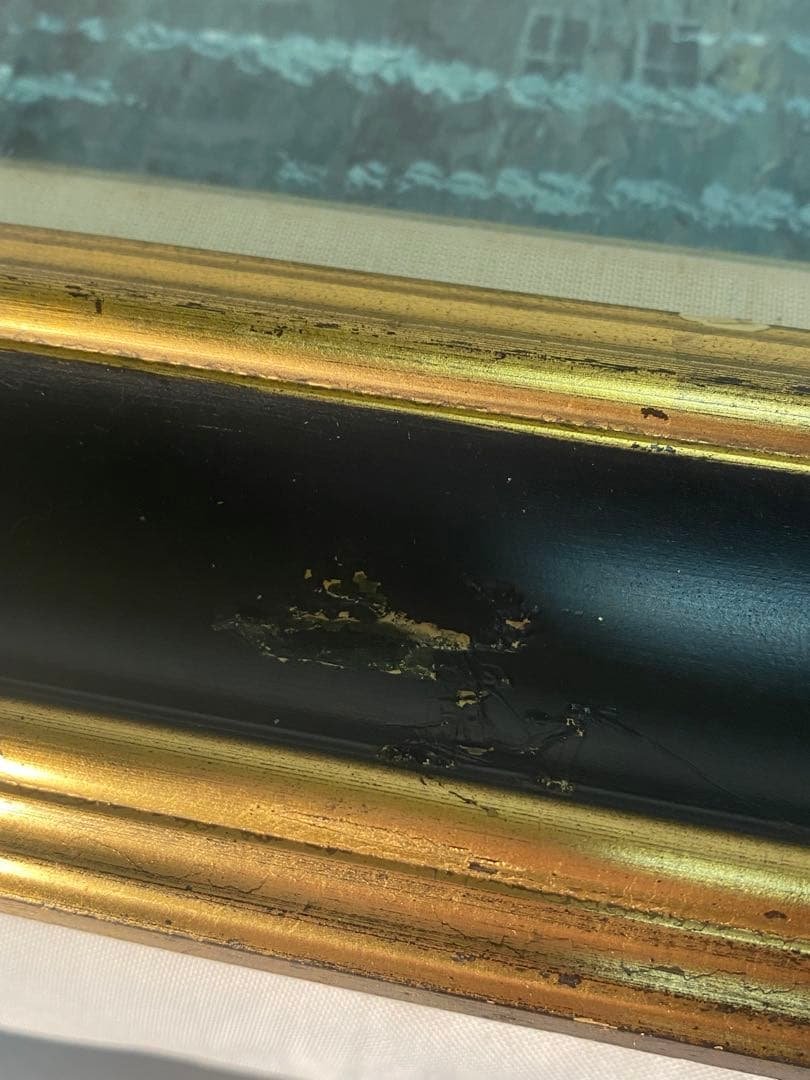 2289❣️水辺の古城 油絵