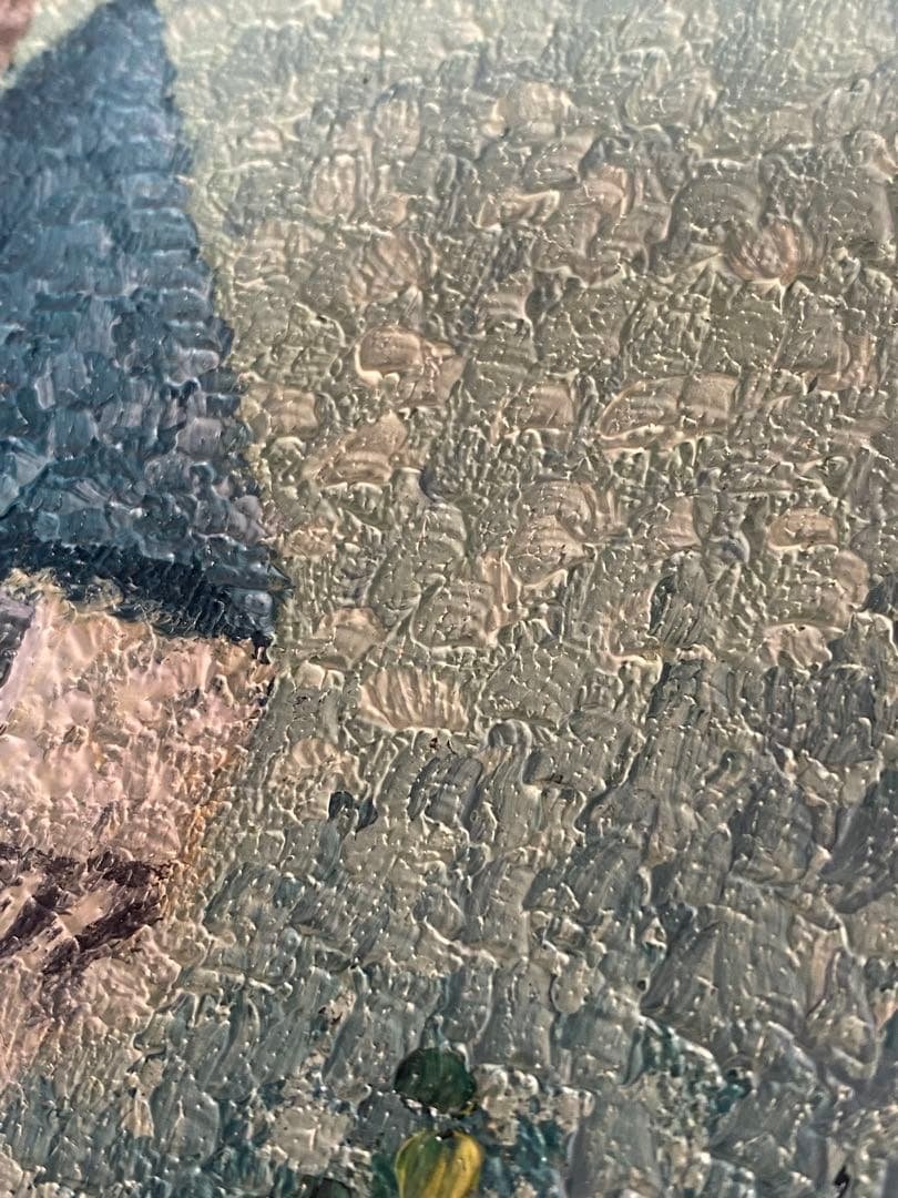 2289❣️水辺の古城 油絵