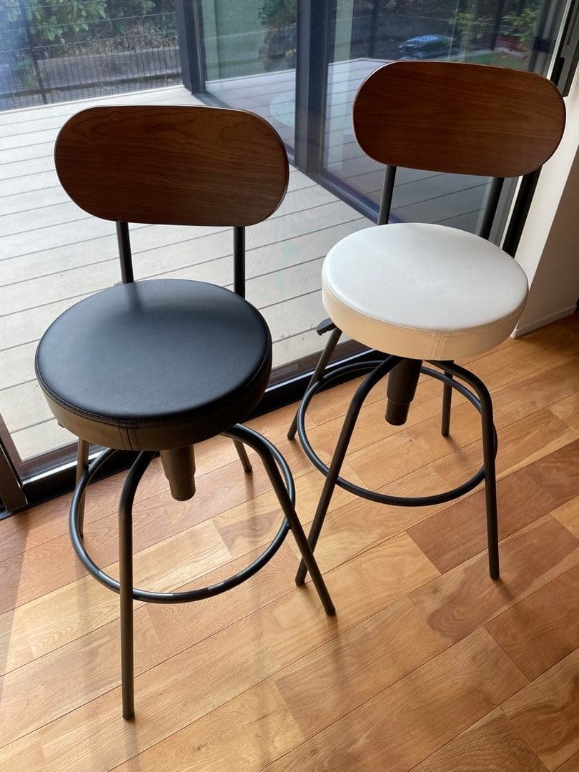 カウンターチェア　高さ調整可能　ウッド　スチール(2脚セット) 楽天市場】【送料無料】 カウンターチェア 2脚セット 背もたれ付き